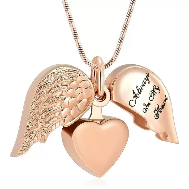 Double Layer Heart Urn Pendant — chamber detail