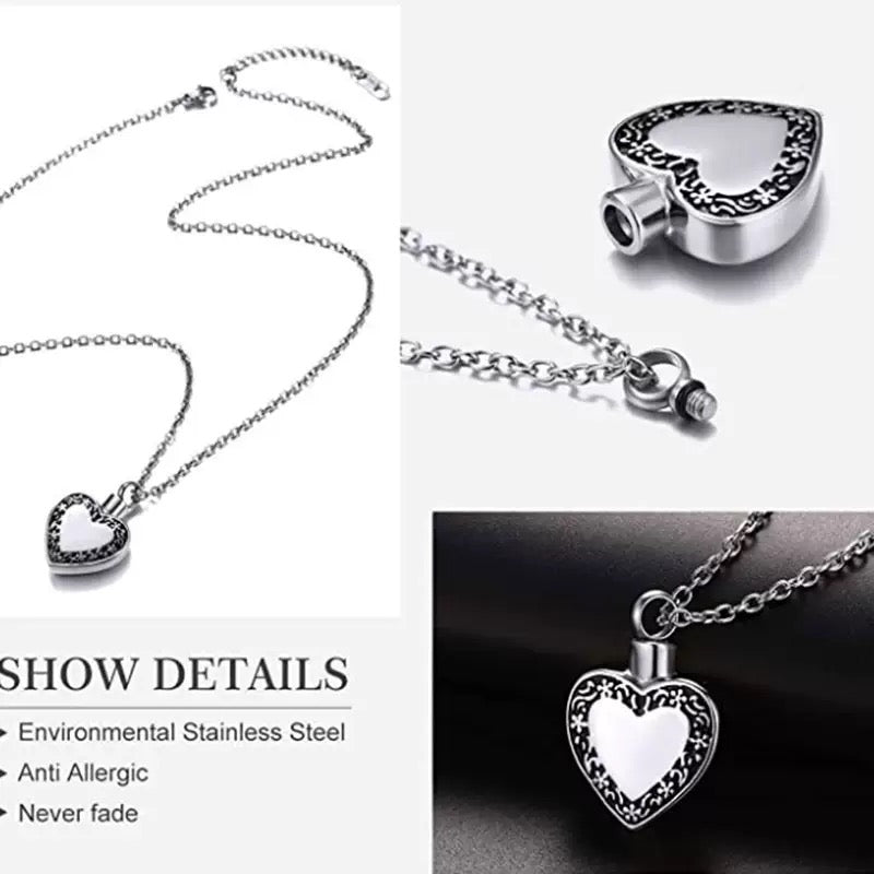 Heart Keepsakes Pendant for Ashes Keep In Memorial
