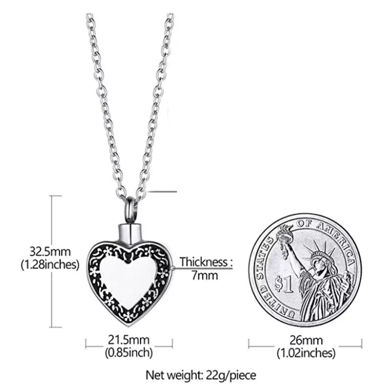 Heart Keepsakes Pendant for Ashes Keep In Memorial