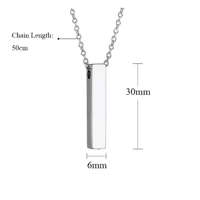 New Design Ashes Straight Bar Pendant for Men and Women