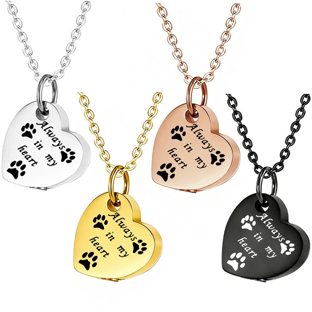 Heart Urn Pendant — 4 color finishes with laser engraving