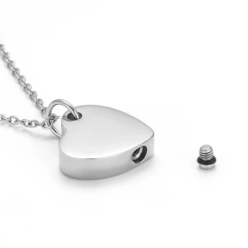 Heart Cremation Urn Pendant — screw closure detail