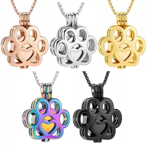 Dog Paw Memorial Pendant — 5 color finishes